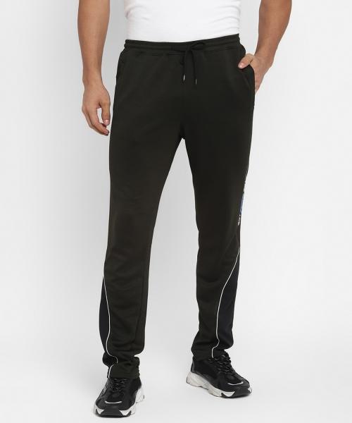 FURO By Red Chief Olive Solid Regular Fit Knitted Sports Track Pant for Men