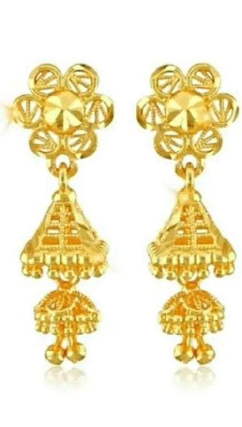 MANVEER ENTERPRISE 1 Gram Gold Earrings German Silver Tops Top Earring Jhumki Jhumkas Jumka Studs