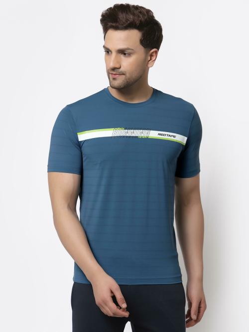 Red Tape Men 88% NYLON, 12% ELASTANE, DOTTED JERSEY Graphic Print Round Casual T-shirt