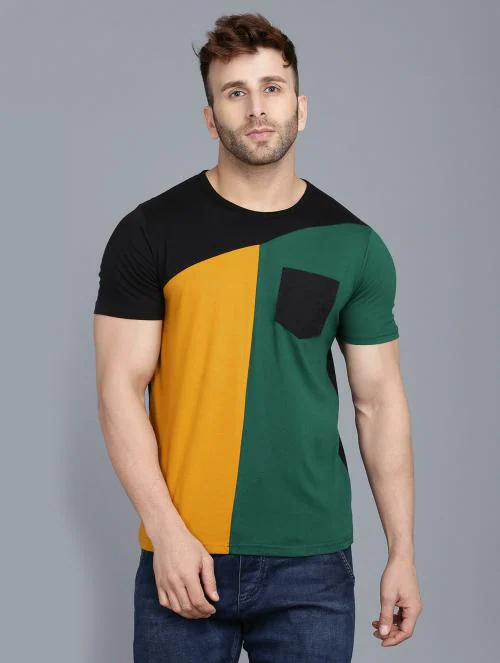 Rockhard Round Neck Half Sleeve Color Block Tshirt| T shirt for men | Tshirt | Tshirt Men |