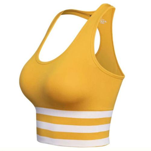 SHAPERX Racerback Padded Yoga Bra Gym Workout Bra Crop Tops, Sports Bras for Women, Comfortable Yoga Bra with Removable Pads Non-Wired Sports Bra Free Size (28 Till 34) Pack of 1 Mustard
