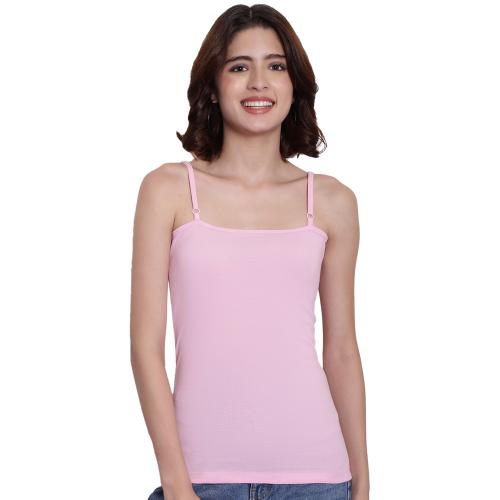 AMBEYCITY Women Pink Square Neck Solid Tank top