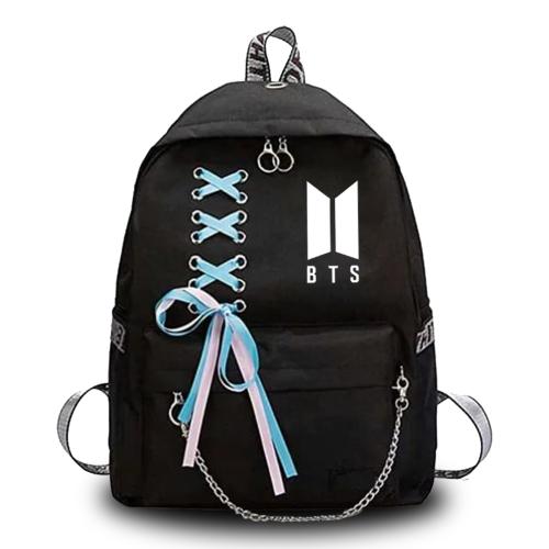 CLUCI BTS School Bags for Kids Girls, College Backpack, Office Bag (Black)