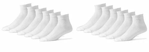 MUKHAKSH (Pack of 6 Pairs = 12 Socks) Girls School Towel White Ankle Socks
