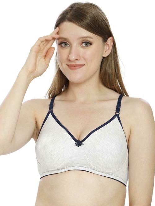 Women White Cotton Blend Bra (32B) JioMart