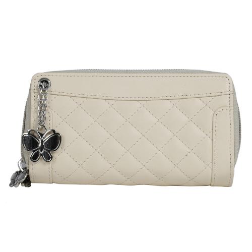 Butterflies Womens Cream Wallet (Bns 2204)