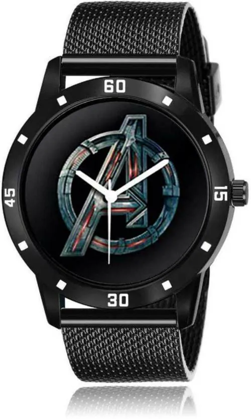 Blutech Analog Black Dial Black Strap Watch For Boys