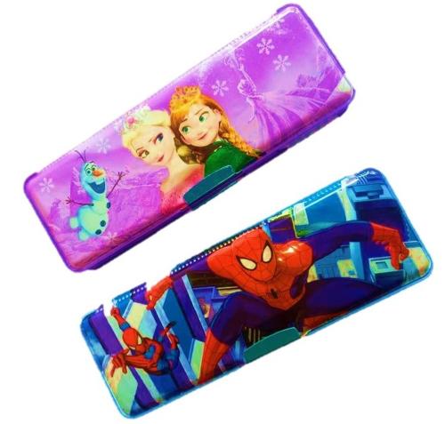 Jellify Pencil Box or Geometry, with Sharpener, Double Sided Stationary Box for Girls & Boys Art Plastic Pencil Box