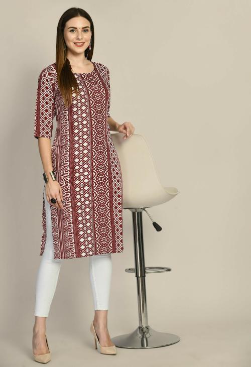 Kashiti Women Brown Abstract Crepe Kurta