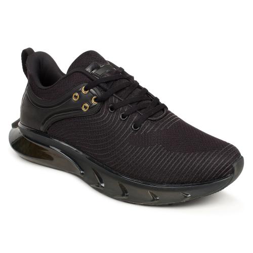 Action Athleo ATG-186 Men's Black-Gold Mesh Running/Gym/Walking/Sports Shoes