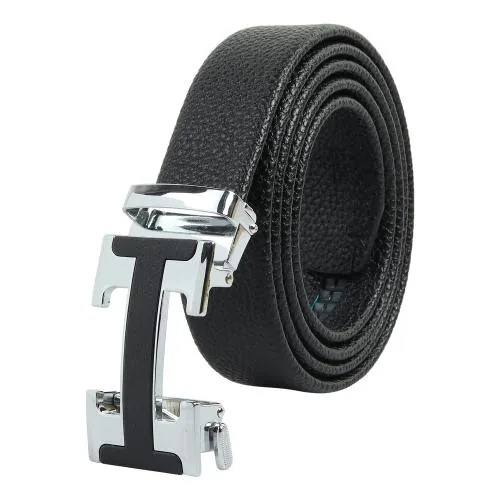 Elite Crafts Stylish Alphabet Designed Textured PU Leather Adjustable Auto Lock Buckle Belt For Men