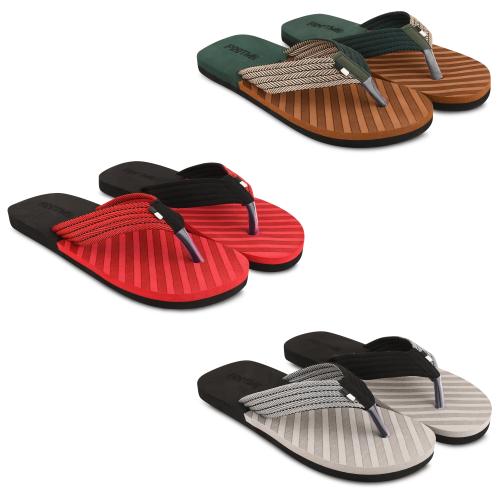 FOOTME Men's super comfortable and Stylish Slipper (Pack of 3) FlipFlops