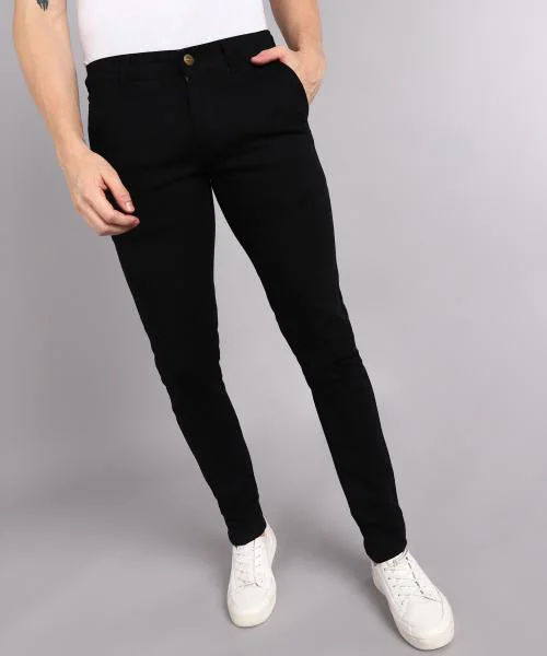 Urbano Fashion Men's Black Slim Fit Denim Jeans Stretchable