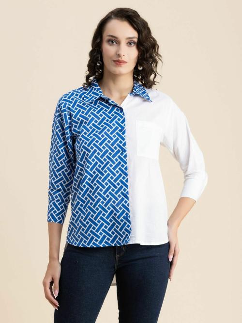 Buy Moomaya Printed Boyfriend Shirts For Women, Full Sleeve Button Down