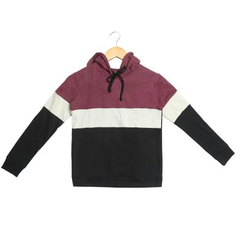 DIAZ Full Sleeve Hooded Sweatshirts/Hoodies for Kids Boys and Girls Size 10-11 Y For Color Wine