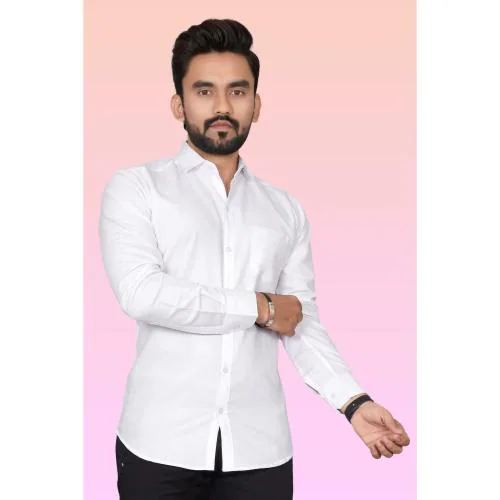 KALANABH Boys white shirt shirt for boys White formal shirt for boys Boys long-sleeve white shirt Classic white shirt for boys White cotton shirt for boys (PACK OF 1 PIECES SIZE- L)