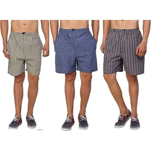 AWALA FASHION Comfort Men's Cotton Shorts Boxers, Combo Pack of 3 Pcs