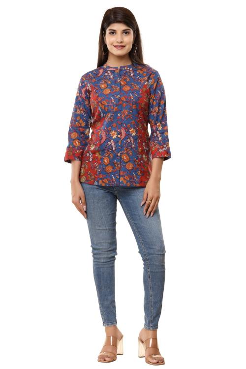 VIHAAN IMPEX Formal Regular Sleeves Printed Women Multicolor Top