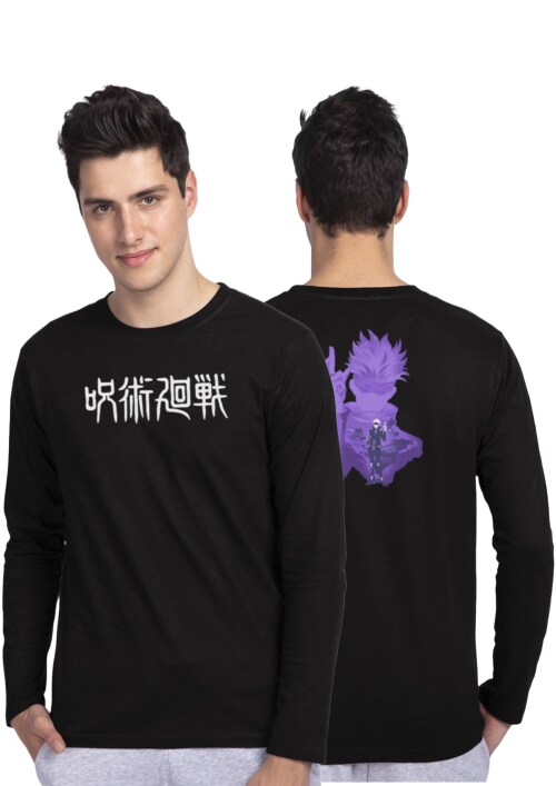 2XL - Black JJK X Infinite Void Jujutsu Kaisen Full Sleeves Anime T-shirt TeesTheDay