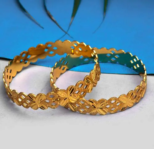Weldecor Traditional Fancy Designer Gold Bangles Set For Women/Girls