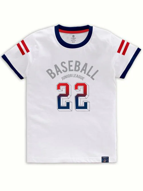 CODEZ Boys Cotton printed Casual tshirts | Pack of 1 | White | 7-8 Y