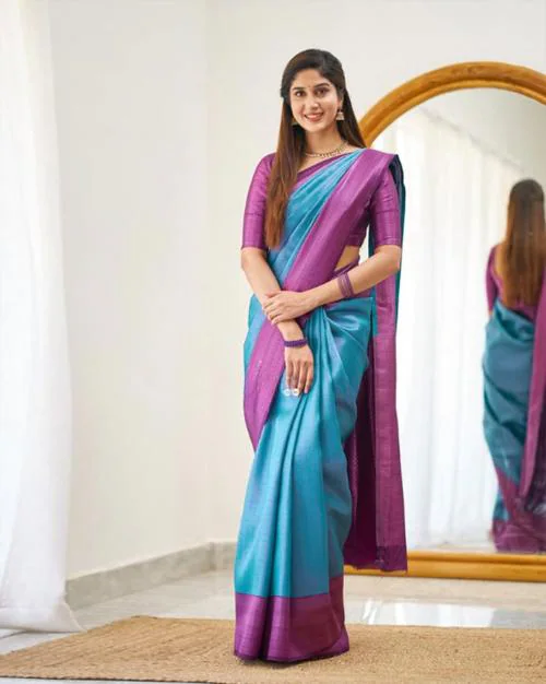 DIVA'S CHOICE Women Saree with Contrast Border