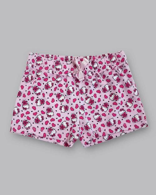 Kidsville Girls Hello Kitty Printed Pink Shorts