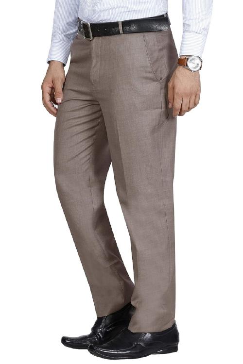 DECAMBRIDGE Men's Solid Formal Regular Fit Wrinkle Free Poly Viscose Trousers