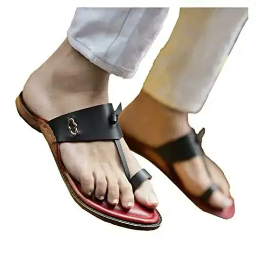 Chappers Men's Leather Unicorn Kolhapuri Slippers