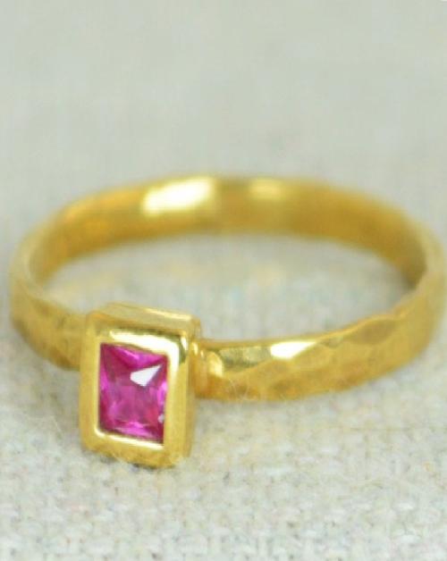 Ceylonmine Ruby Manik Stone Ring With Copper Plated