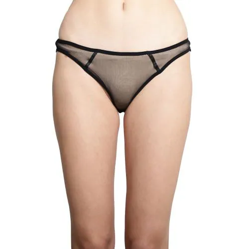 PrettyCat Women Black Powernet Low Rise Sexy Thongs Panty