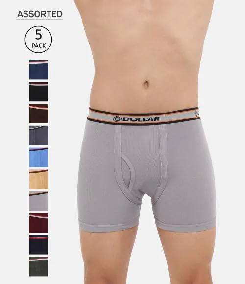 Dollar Bigboss Men's Assorted Pack of 5 Rib RSD Trunk