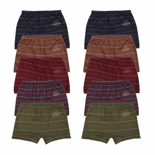 ESSA Boys and Girls Cotton Striped Drawer (Pack of 10) (BabyCare Striped) Multicolour_55CM Or 6-9 M