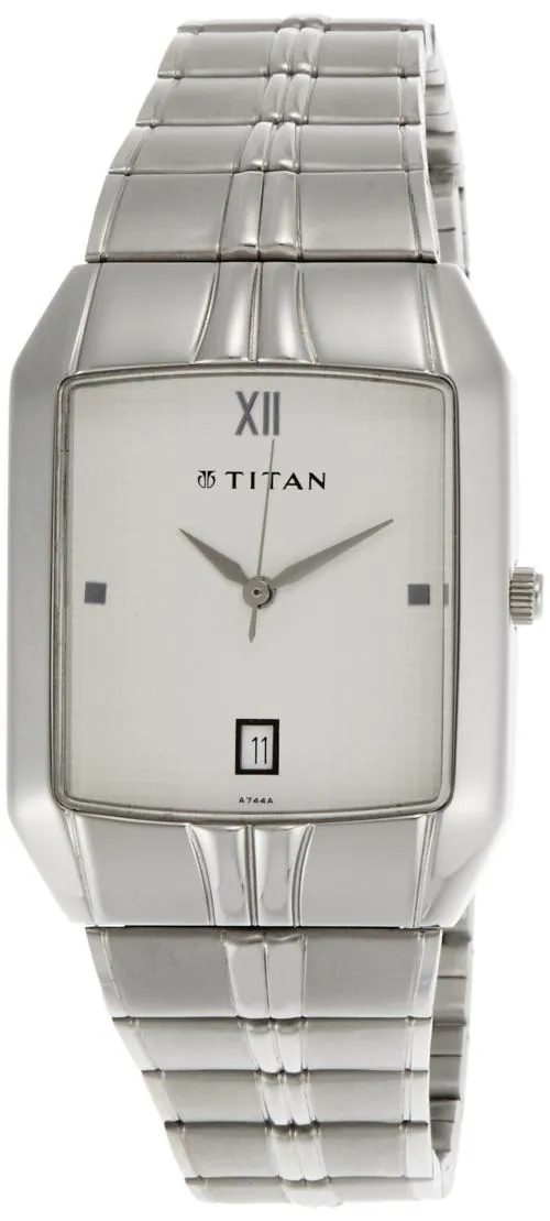 Titan Analog Dial White Band Silver Karishma Watch-Nl9264Sm01 For Men