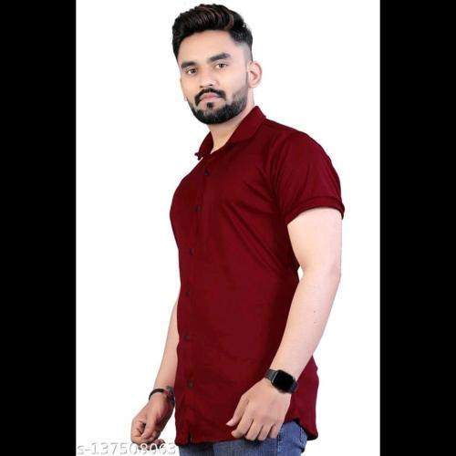 KHANJAN FASHION Men Regular Fit Solid Spread Collar Casual Shirt