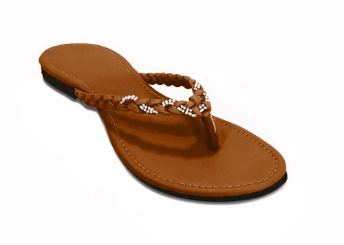 A Trendy and Stylish Diamond Embedded Design Rust Sandal for Women