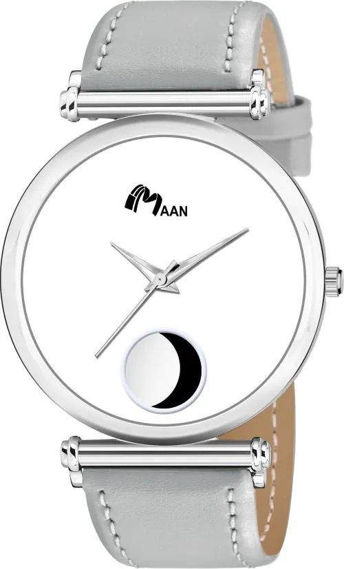 Maan International Analog Wrist Watch White Dial Grey Strap for Men - (MD-904)