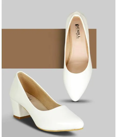 Denill White Heel Sandals for Women