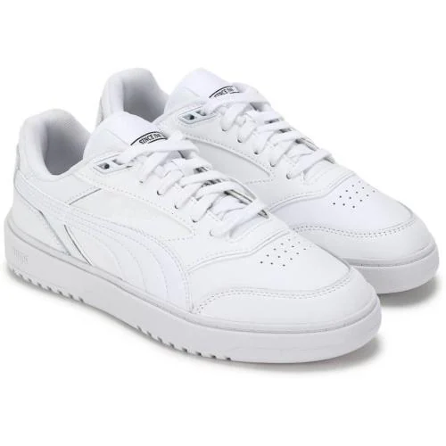 Puma Unisex Doublecourt White-Cool Light Gray Sneakers UK 12