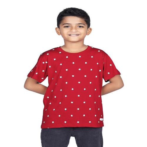 CRAZYPENGUIN ELITE Kids Boys Regular Fit Half Sleeve Cotton T-Shirt | Red (11-12 Years)