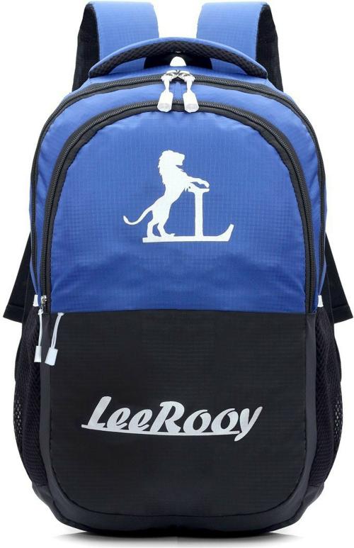 Leerooy Blue Canvas School Bag Backpack, 30 L