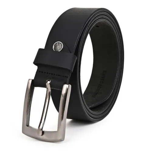 HAYES LONDON Genuine Leather Belt for Men, Original Top Grain Formal and Casual Belt, Lifetime Leather Warranty (32, Midnight Black)