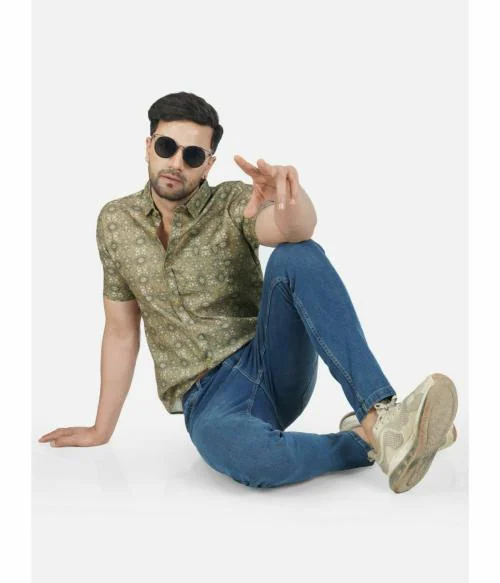 BASE 41 Slim Fit Printed Shirt for Men