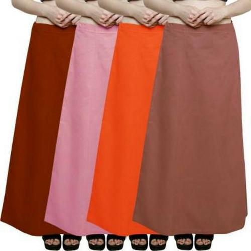 Kavya Designer Women Multicolor Pure Cotton Saree Petticoat (Pack of 4)