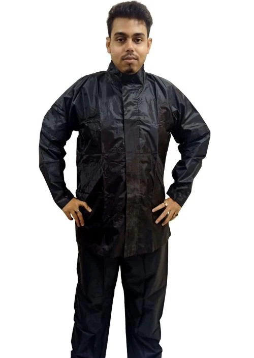 Neekshaa Men & Women Raincoat, Rainwear, Barsaati, Overcoat with Hood, Side Pockets 100% Waterproof Portable Rain Suit Size-XXL (Blue)