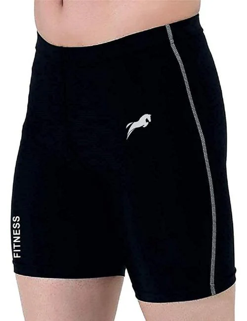 JUST RIDER Swimming Shorts Trunk for Men & Women(Lycra)-Black