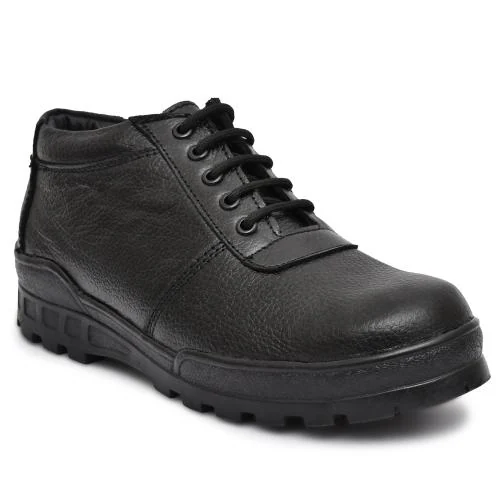 Stonix Premium Men's Casual Safety Shoes Steel Toe Leather Safety Shoe (Black)