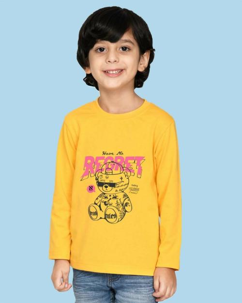 Nusyl Boys Yellow Gangster Vector Graphics Printed Full sleeve T-Shirt