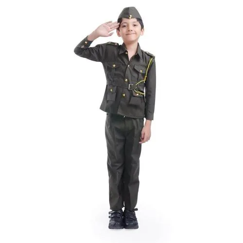 Fancydresswale Boys Subhash Chandra Bose Netaji Subhash Chandra Bose Dress Free Spectacles (6 Years-7 Years)