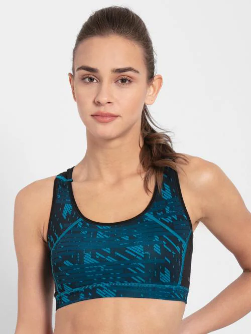 jockey Women Padded Wire-free Black Sports Bra